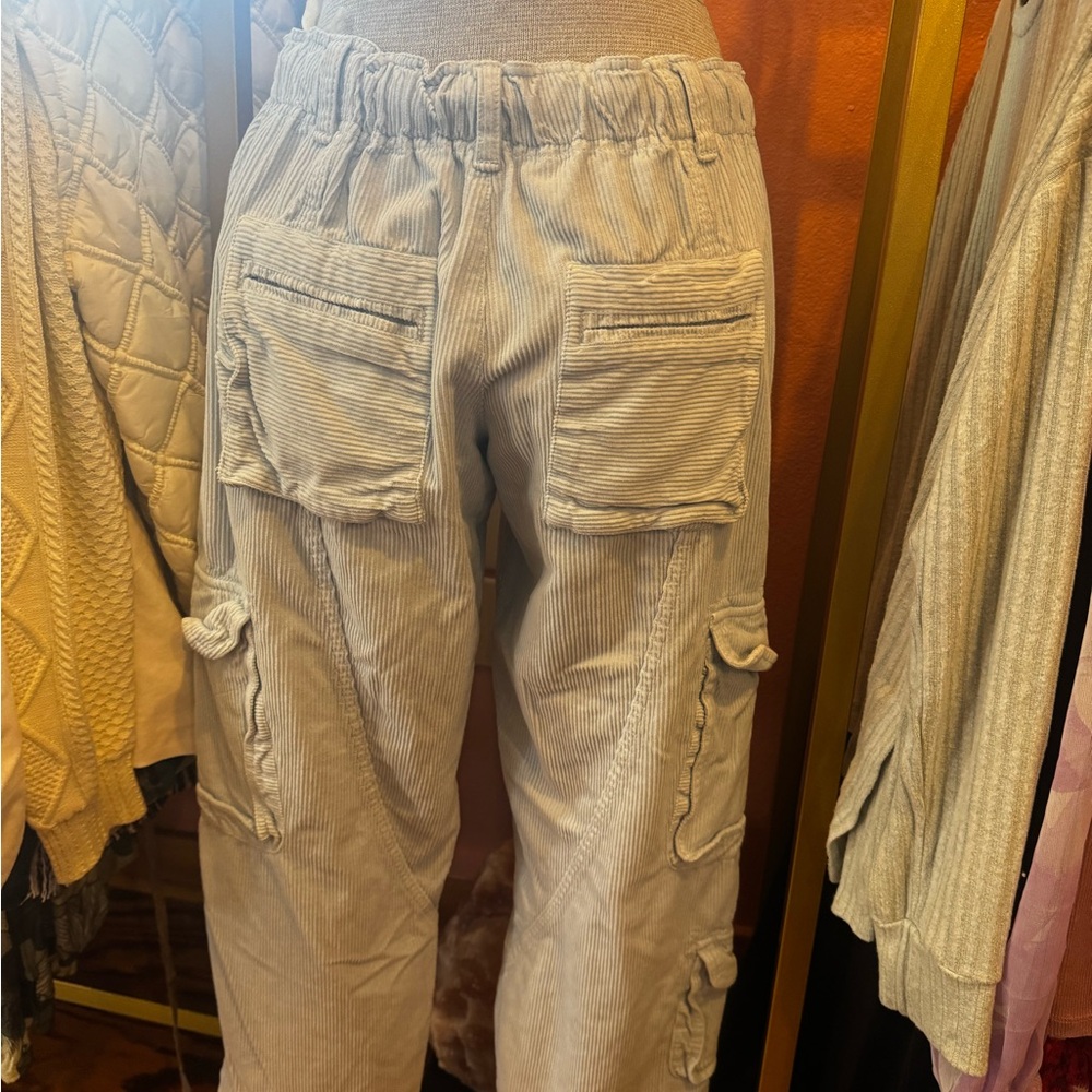 White Cargo Pants With Drawstring - image 3